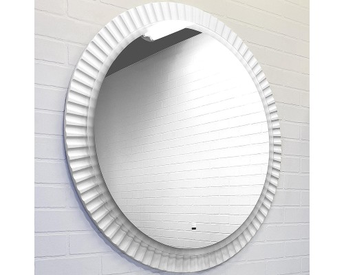 Зеркало Comforty Мадрид 90 00-00014162 с подсветкой Белое глянцевое с бесконтактным выключателем