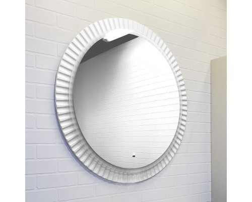 Зеркало Comforty Мадрид 90 00-00014162 с подсветкой Белое глянцевое с бесконтактным выключателем