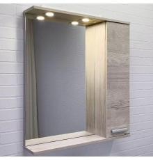 Зеркало со шкафом Comforty Марио 75 00-00016020 с подсветкой Дуб дымчатый