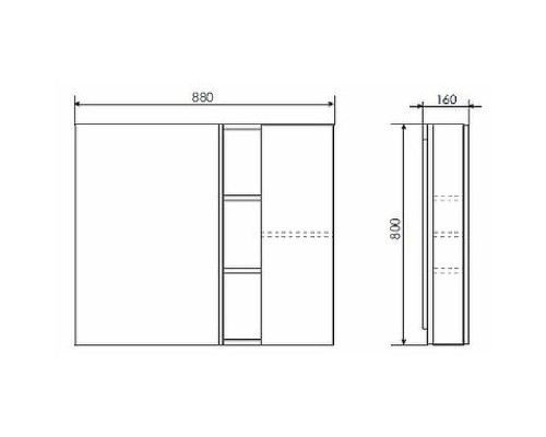 Зеркало со шкафом Comforty Милан 120 00004136261 Белый глянец