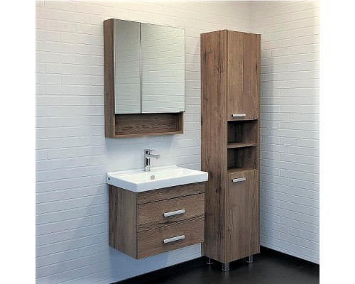 Зеркальный шкаф Comforty Никосия 60 00-00008850 Дуб темный