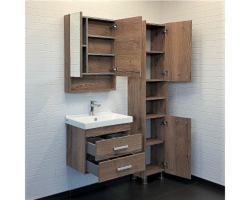 Зеркальный шкаф Comforty Никосия 60 00-00008850 Дуб темный