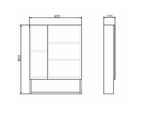 Зеркальный шкаф Comforty Никосия 60 00004138878 Дуб белый
