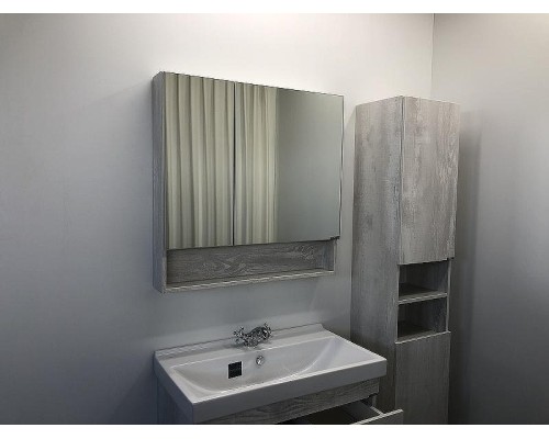 Зеркальный шкаф Comforty Никосия 80 00004138838 Дуб белый