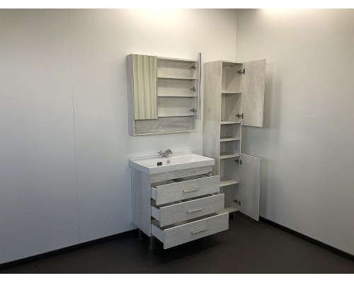 Зеркальный шкаф Comforty Никосия 80 00004138838 Дуб белый