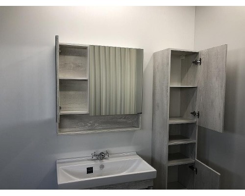 Зеркальный шкаф Comforty Никосия 80 00004138838 Дуб белый