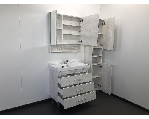 Зеркальный шкаф Comforty Никосия 80 00004138838 Дуб белый