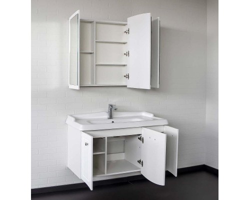 Зеркальный шкаф Comforty Палини 100 00004147994 Белый глянец