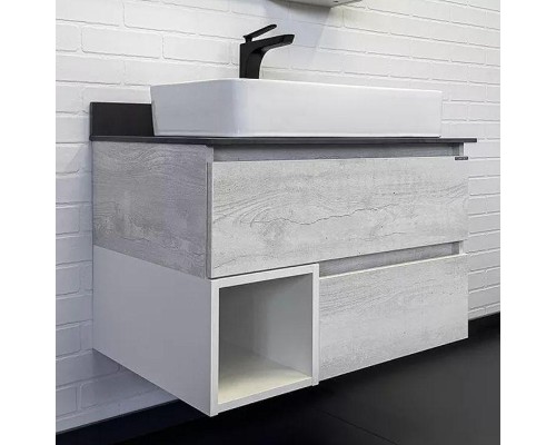 Тумба с раковиной Comforty Прага 75 00-00014831 подвесная Дуб белый