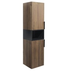 Шкаф пенал Comforty Штутгарт 40 00004151544 подвесной Дуб темно-коричневый Черный матовый