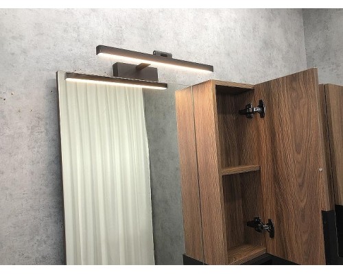 Зеркало со шкафом Comforty Штутгарт 75 00004151037 Дуб темно-коричневый Черное матовое