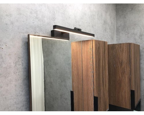 Зеркало со шкафом Comforty Штутгарт 75 00004151037 Дуб темно-коричневый Черное матовое