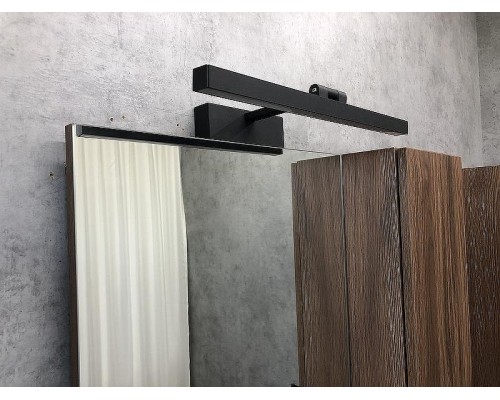 Зеркало со шкафом Comforty Штутгарт 75 00004151037 Дуб темно-коричневый Черное матовое