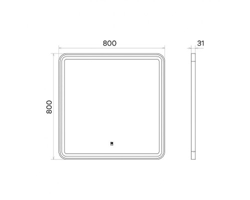 Зеркало Comforty Ситара 80 00-00018683 цвет Черный