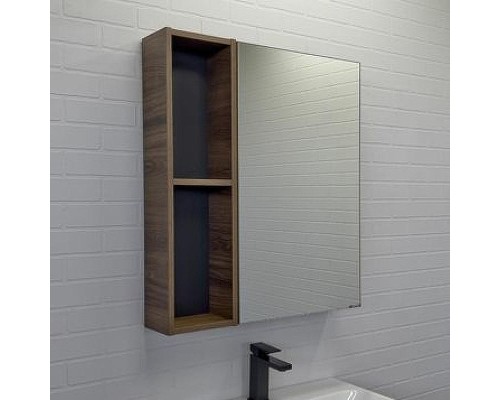 Зеркальный шкаф Comforty Соло 70 00-00011589 Дуб темно-коричневый