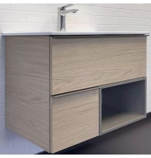 Тумба с раковиной Comforty Тургояк 75 00-00020597 подвесная Дуб светлый