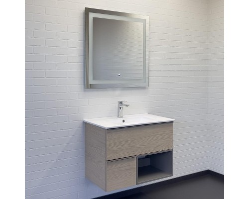 Тумба с раковиной Comforty Тургояк 75 00-00020597 подвесная Дуб светлый