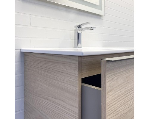 Тумба с раковиной Comforty Тургояк 75 00-00020597 подвесная Дуб светлый