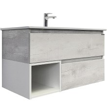 Тумба с раковиной Comforty Турин 90М 00-00014644 подвесная Дуб белый