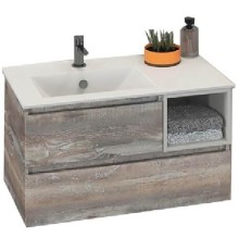 Тумба с раковиной Comforty Турин 90L 00004137135 подвесная Дуб бежевый