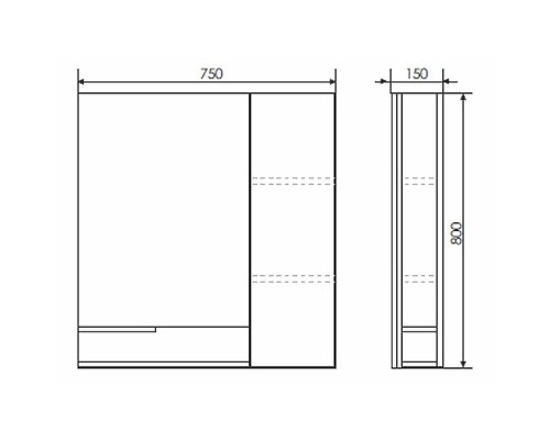 Зеркало со шкафом Comforty Верона 75 00004137100 Дуб белый
