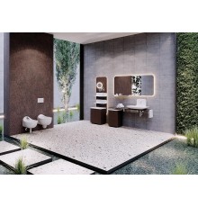 Полка Creavit Foglia 60 FL1060.00 с зеркалом и подсветкой цвет Коричневый