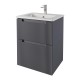 Тумба под раковину Dreja Euphoria 60 99.2021 подвесная/напольная цвет Серый базальт матовый