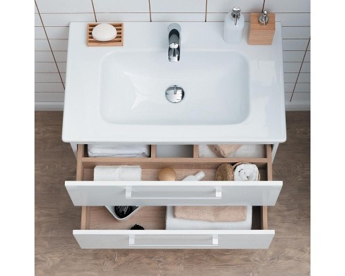 Тумба под раковину Dreja Gio 60 77.0101W подвесная Белый глянец