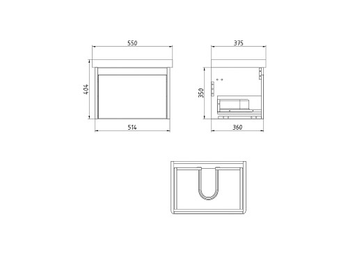 Тумба под раковину Dreja Luxury 55 99.2011 подвесная цвет Серый базальт