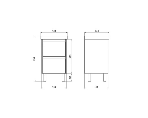 Тумба под раковину Dreja Luxury Plus 50 99.2027 подвесная/напольная цвет Белый матовый