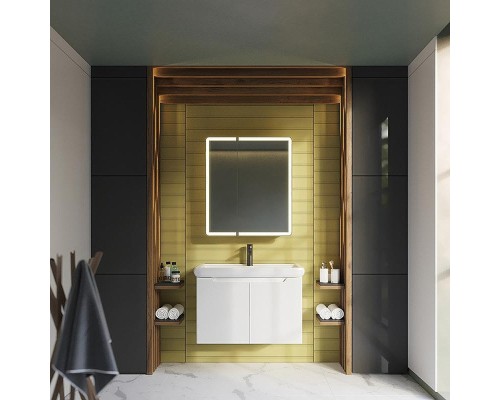 Зеркальный шкаф Dreja Point 70 99.9033 с подсветкой Белый с инфракрасным выключателем