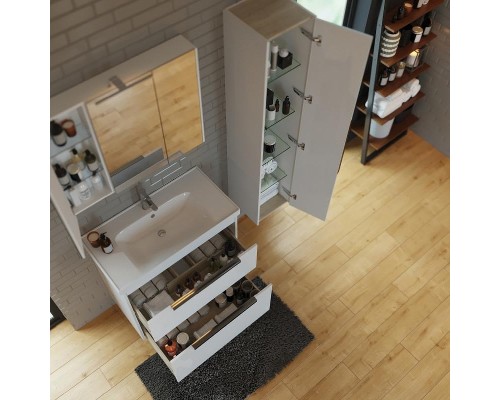 Шкаф пенал Dreja Prime 35 99.9303 подвесной Белый глянец