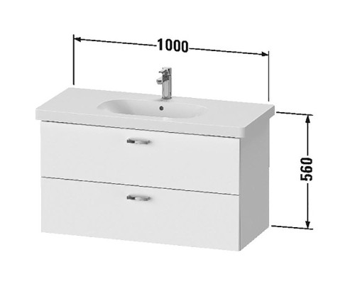 Тумба под раковину Duravit XBase 100 XB619304949 подвесная Графит матовый