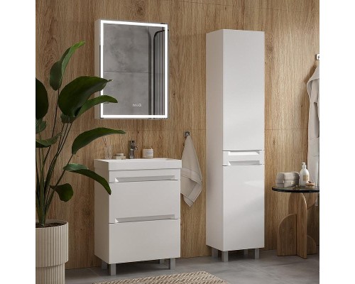 Шкаф пенал Equil Corner 40 pnCRNR40.KZ-06 с бельевой корзиной цвет Белый