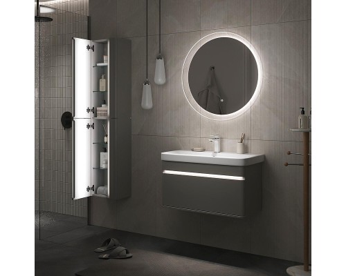 Шкаф пенал Equil Elegante 36 ppELGNT36.R-24.26 подвесной с подсветкой цвет Амарок Белый