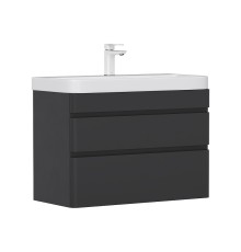 Тумба под раковину Equil Eltoro 80 tpELTR80.2Y-03 подвесная цвет Черный софт