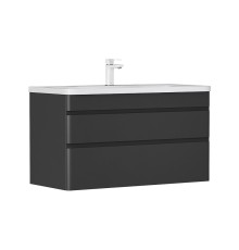 Тумба под раковину Equil Eltoro 100 tpELTR100.2Y-03 подвесная цвет Черный софт