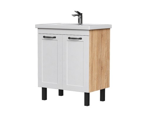 Тумба под раковину Equil Lago 70 tnLAGO70.2D-04 цвет Белый Светлое дерево