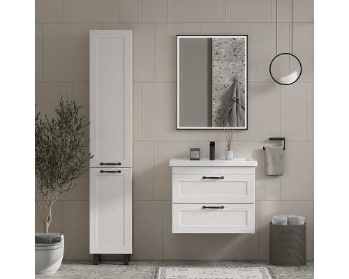 Тумба под раковину Equil Lago 70 tpLAGO70.2Y-04 подвесная цвет Белый Светлое дерево