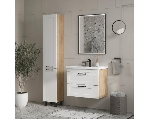 Тумба под раковину Equil Lago 70 tpLAGO70.2Y-04 подвесная цвет Белый Светлое дерево