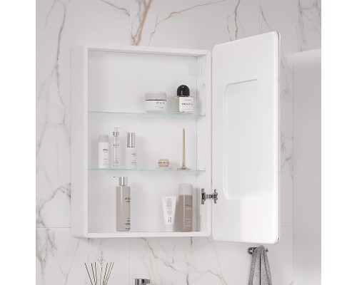 Зеркальный шкаф Equil Nice 60 R szNICE60.R с подсветкой цвет Белый