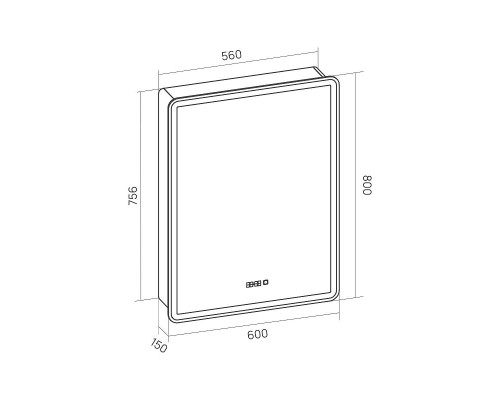 Зеркальный шкаф Equil Nice 60 R szNICE60.R с подсветкой цвет Белый