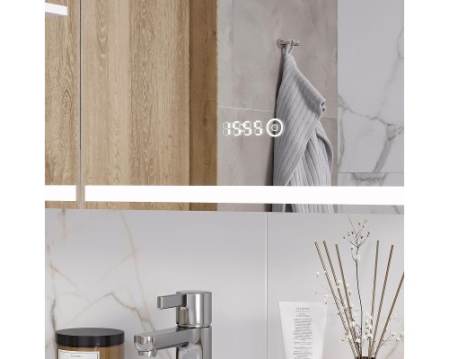 Зеркальный шкаф Equil Nice 80 szNICE80 с подсветкой цвет Белый