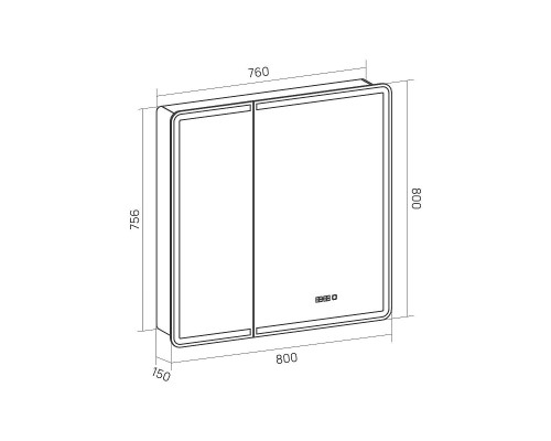 Зеркальный шкаф Equil Nice 80 szNICE80 с подсветкой цвет Белый