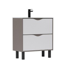 Тумба под раковину Equil Smile 70 tnSMILE70.2Y-04 цвет Белый Лен антрацит