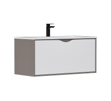 Тумба под раковину Equil Smile 100 tpSMILE100.1Y-04 подвесная цвет Белый Лен антрацит