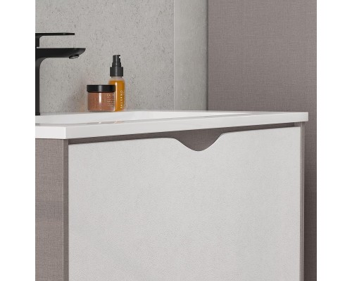 Тумба под раковину Equil Smile 100 tpSMILE100.1Y-04 подвесная цвет Белый Лен антрацит