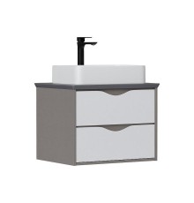 Тумба под раковину Equil Smile 60 tpSMILE60.2Y-04 подвесная цвет Белый Лен антрацит