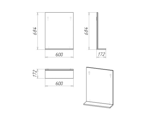 Комплект мебели для ванной Grossman Eco Line 60 106051-2 цвет Белый