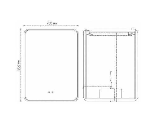 Зеркало Grossman Elegans-норма 70 177080 с подсветкой с сенсорным выключателем и подогревом